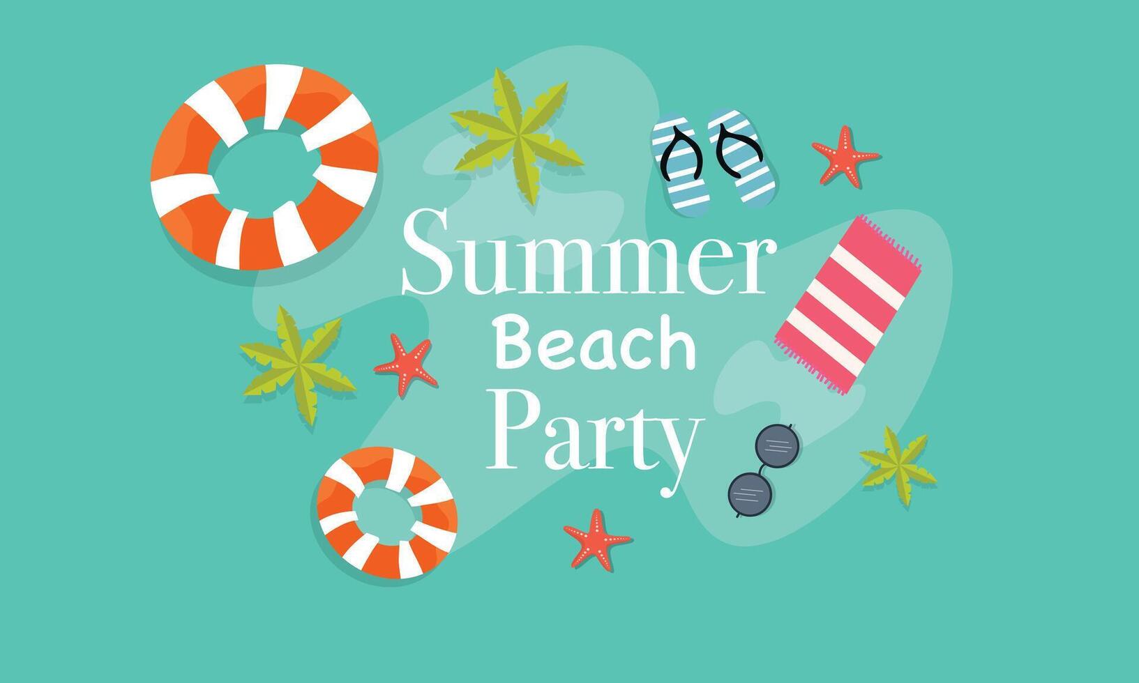 Summer beach party background for summer time vector