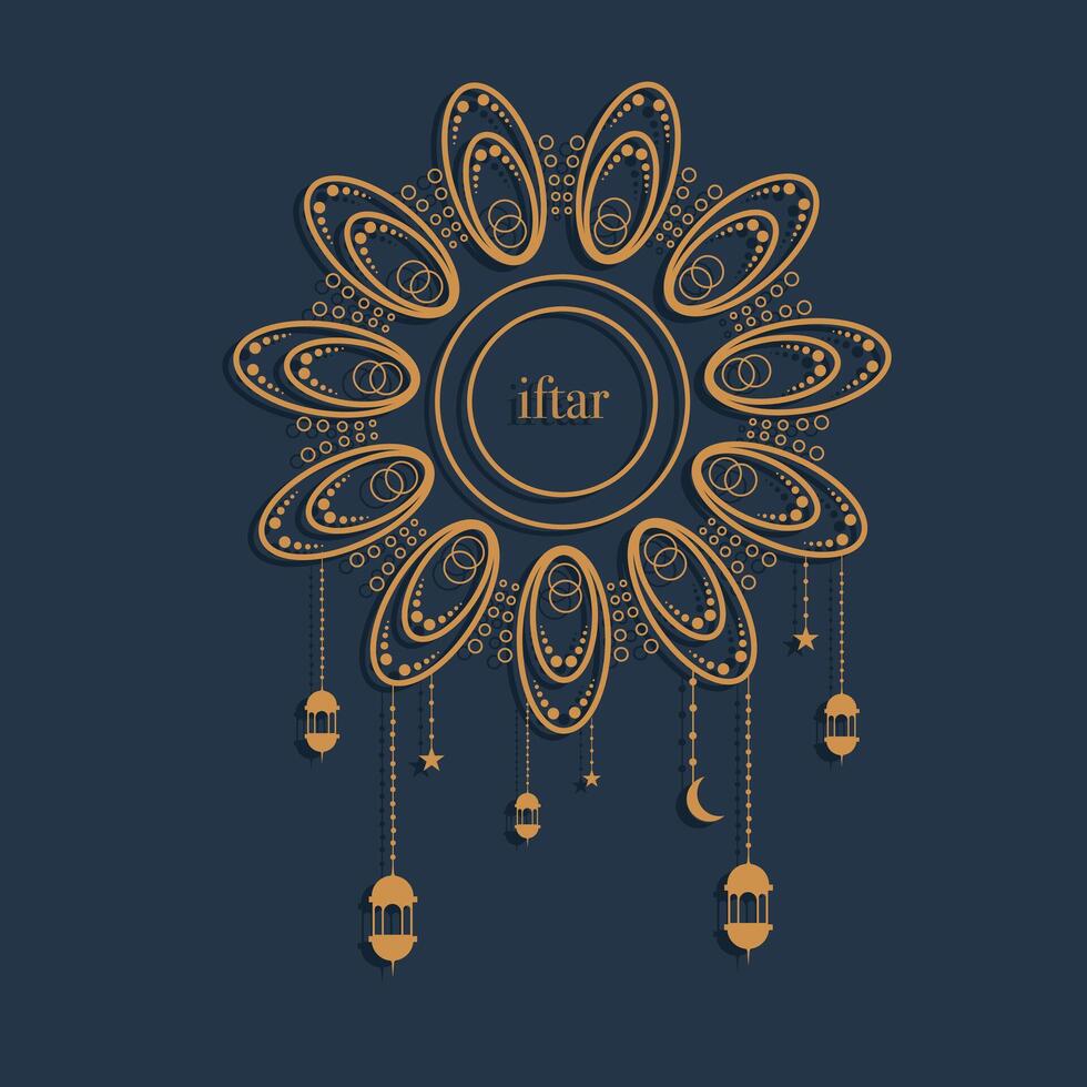 Golden Glow Ramadan Celebration Design vector