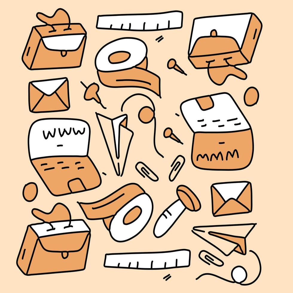 Hand Drawn Office Doodle Collection for Designers vector