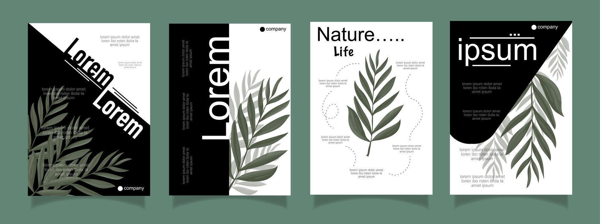 Nature Theme Flyer Template with Leaf Arrangement vector