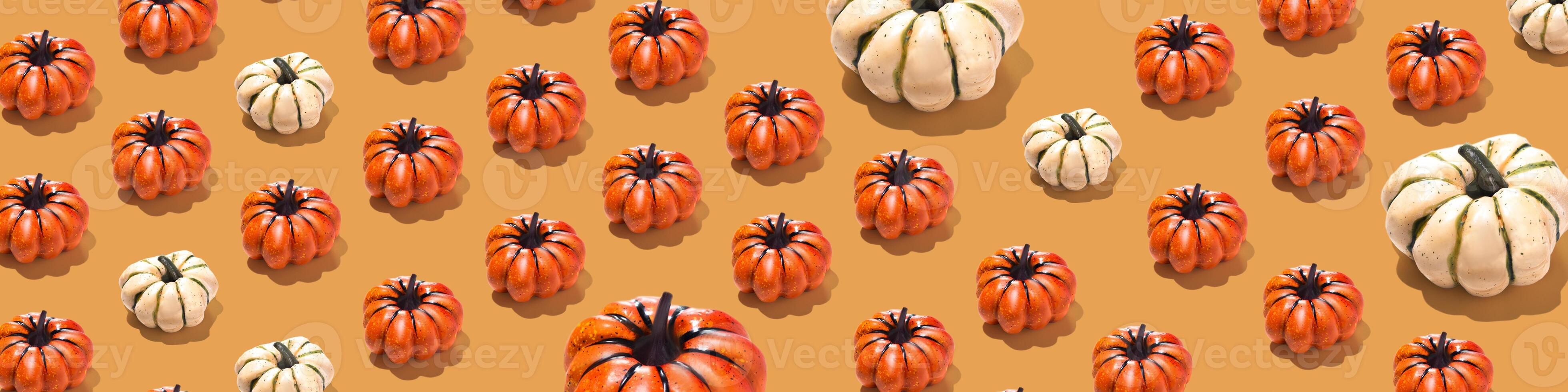 Halloween pattern. Orange pumpkin background wallpaper photo