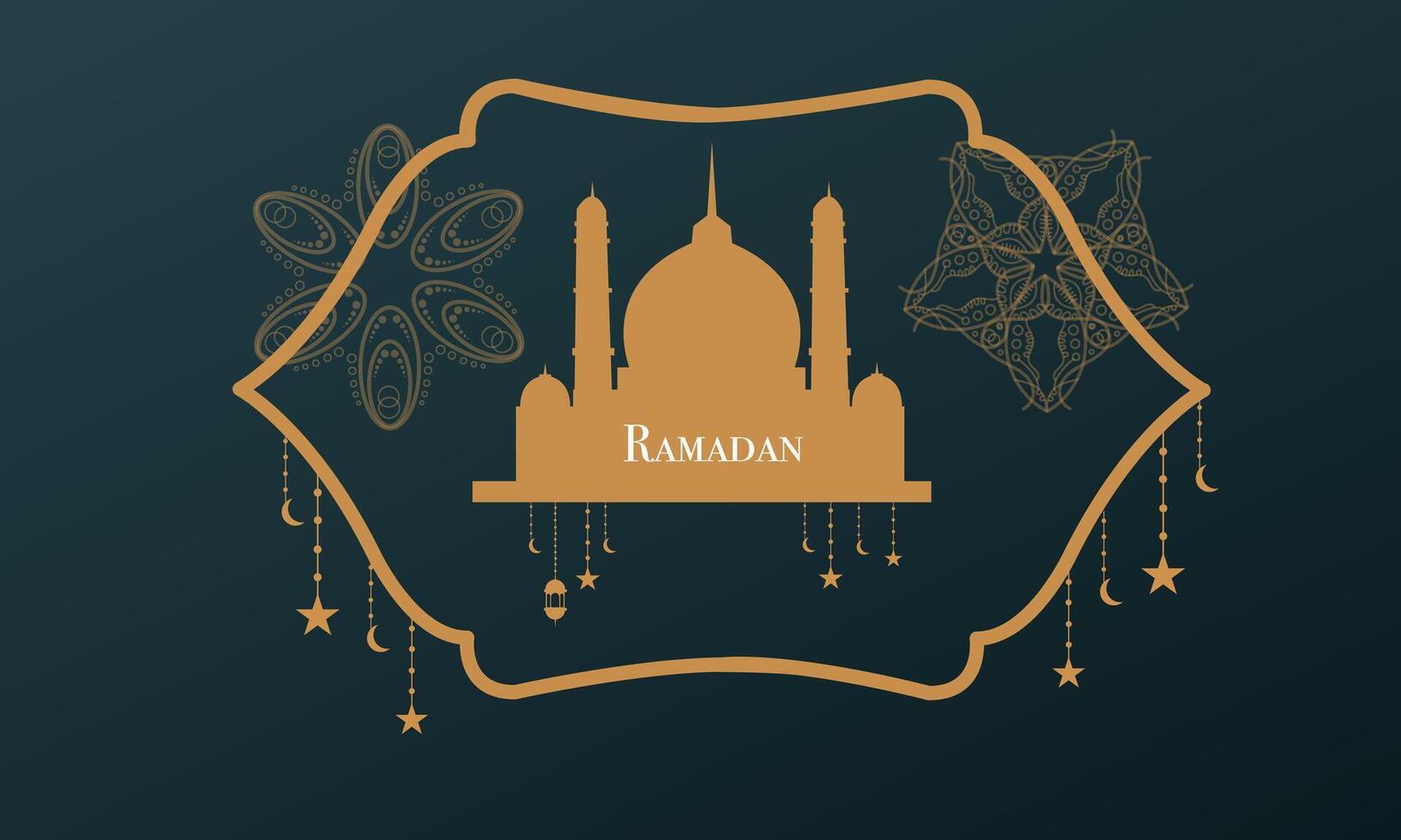 Islamic Ramadan Background with Decorative Frame vector
