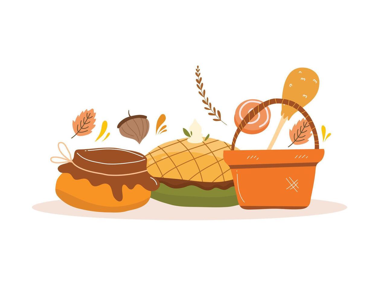 Autumn desserts and sweet treats vector