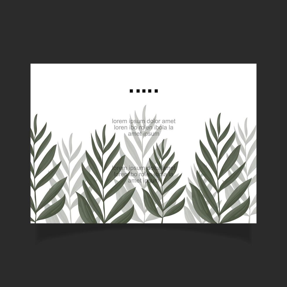 Botanical illustration with green leaves vector