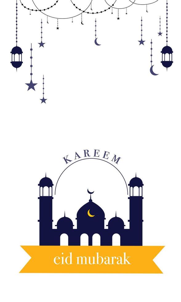 White Background with Crescent and Mosque Banner vector