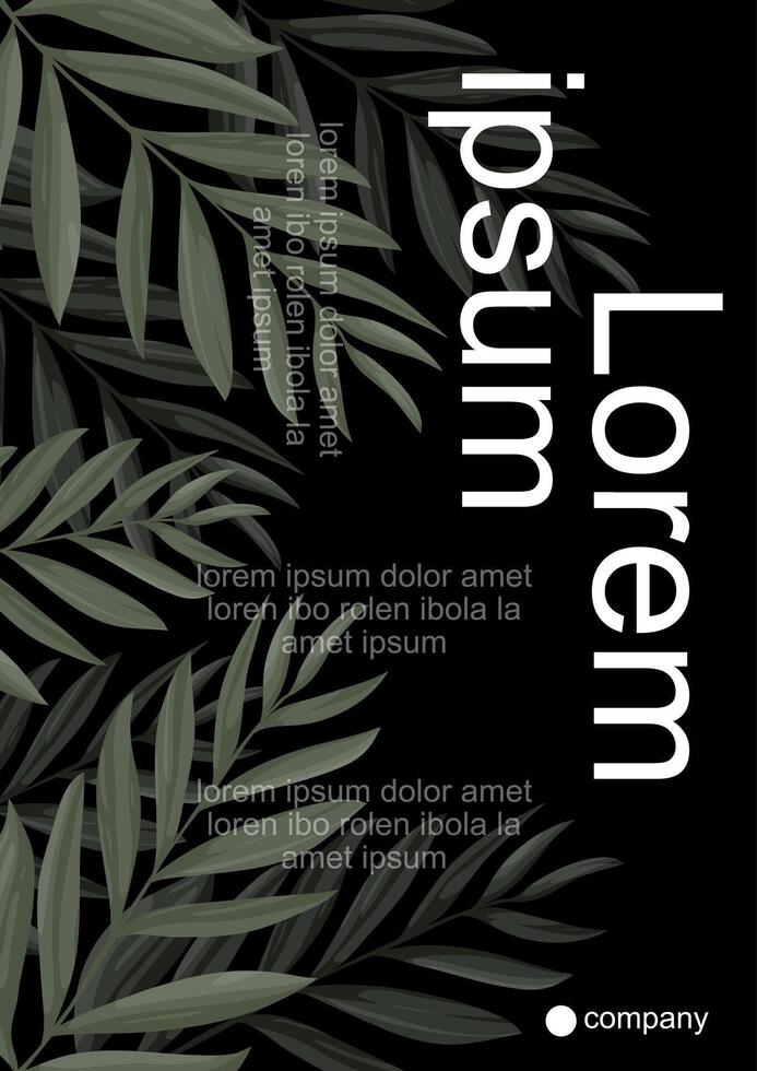 Elegant design with leaves and text vector