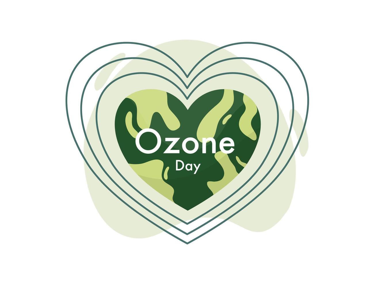 Heart Shaped Globe for Ozone Day Awareness Campaign vector