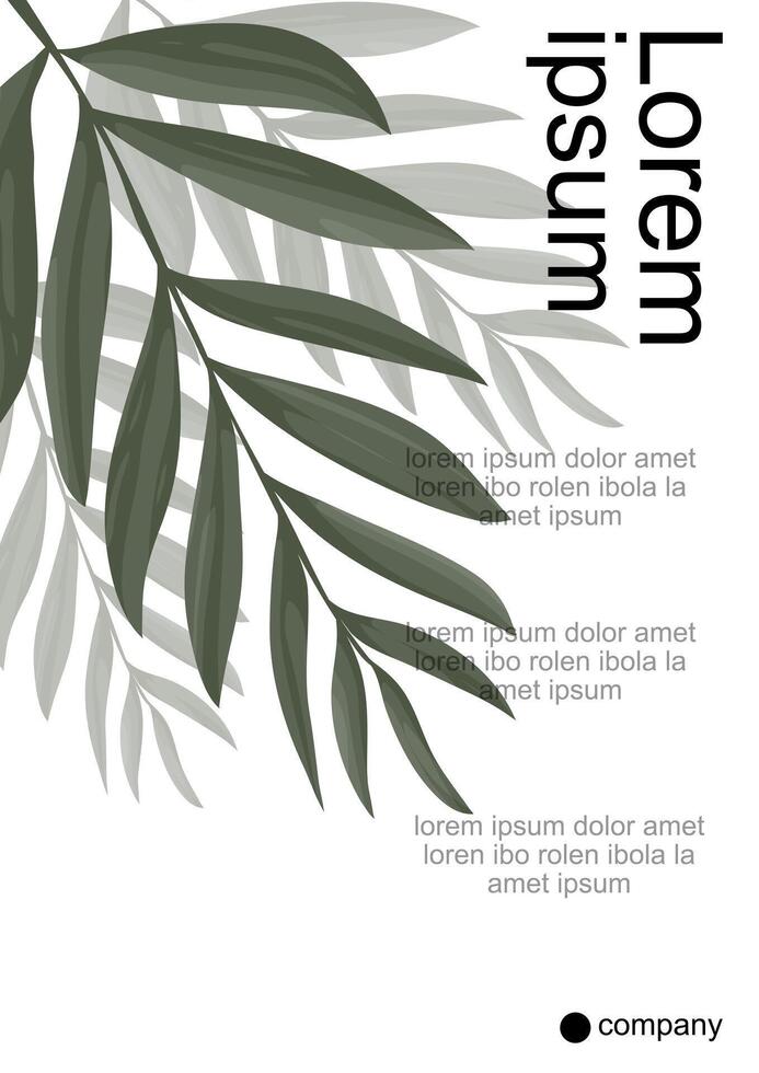 leaf design with lorem ipsum text vector