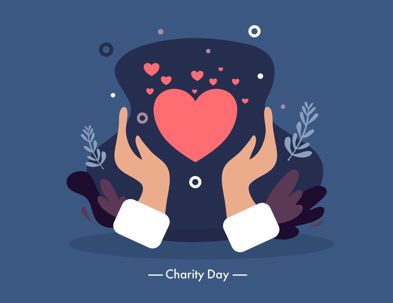 hands holding heart in charity vector