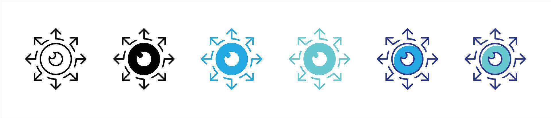 vision icon set. containing innovation, insight, global connectivity in modern digital thin line and color style icon symbol sign vector
