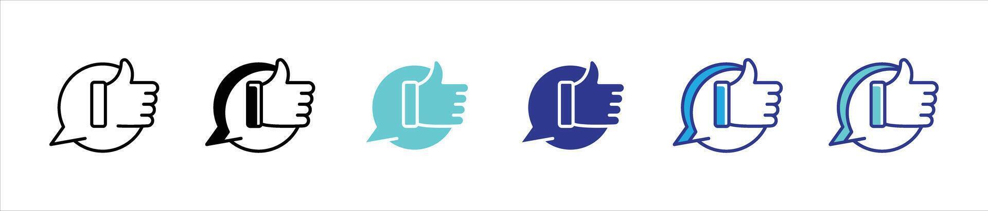 feedback icon set. thumbs up, good, like, rating, comment, satisfaction icon for app and web vector