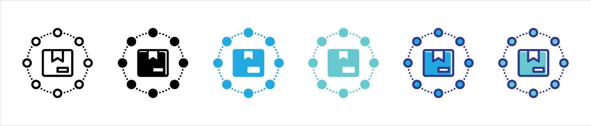 distribution thin line and color style icon set for your app and web vector