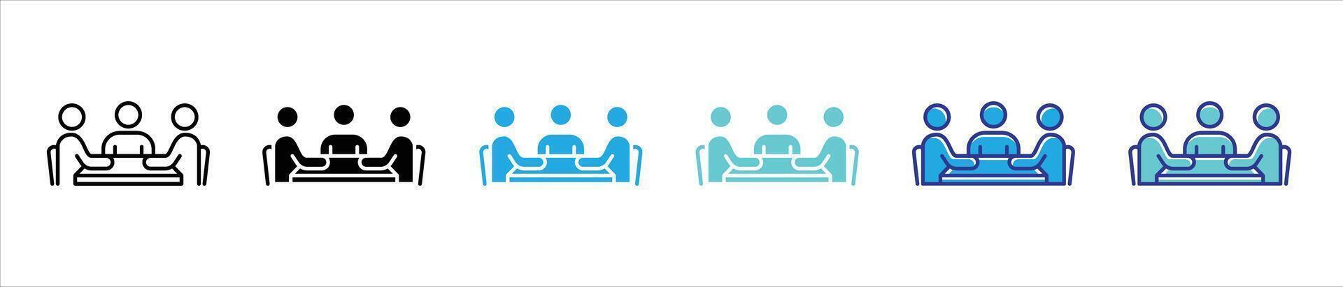 teamwork icon set. contain collaboration, connection, workspace, communication thin line and color style icon vector