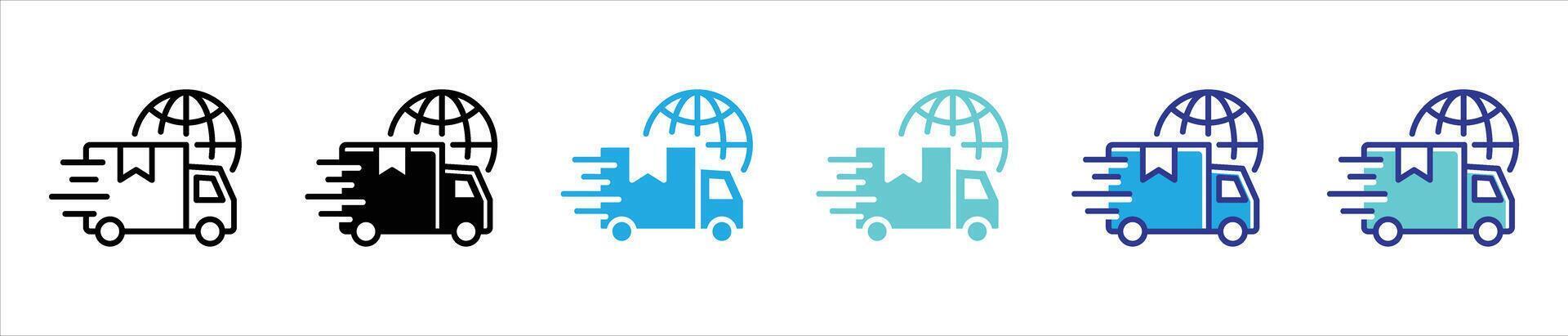 delivery logistic icon set. contain global delivery thin line and color style icon for your app and web. vector