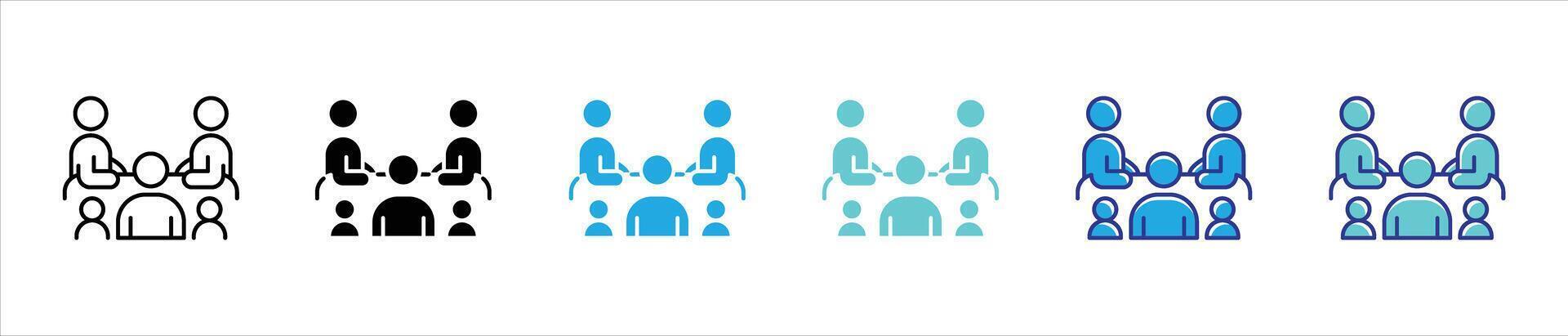 teamwork icon set. contain collaboration, connection, workspace, communication thin line icon vector