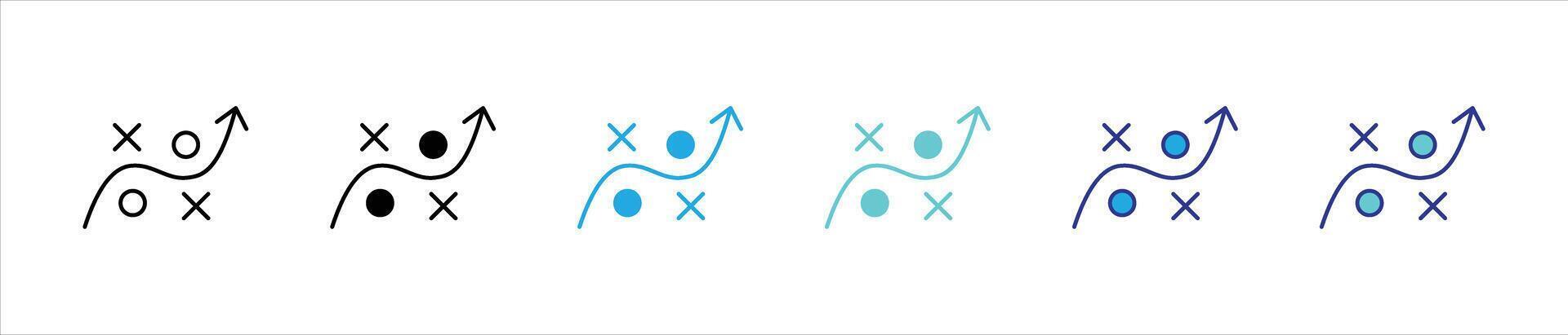 strategy icon set. contain planning, success, tactical path icon vector