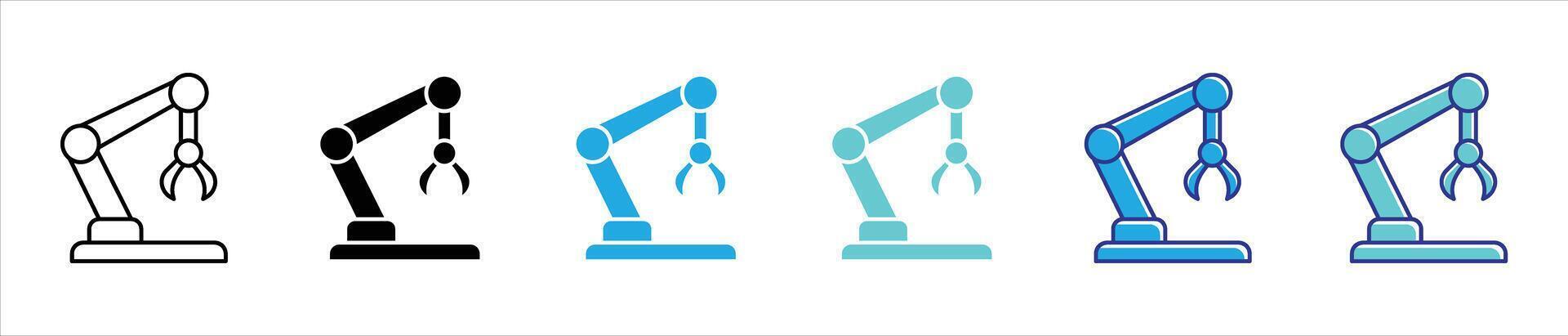 robotics icon set. containing automation, machine, mechanical thin line and color style icon symbol sign for your app and web vector