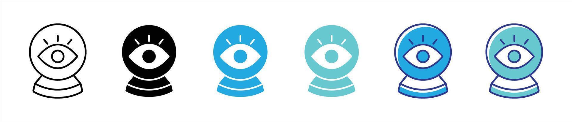 vision icon set. containing webcam, CCTV, camera, home security thin line and color style icon symbol sign vector