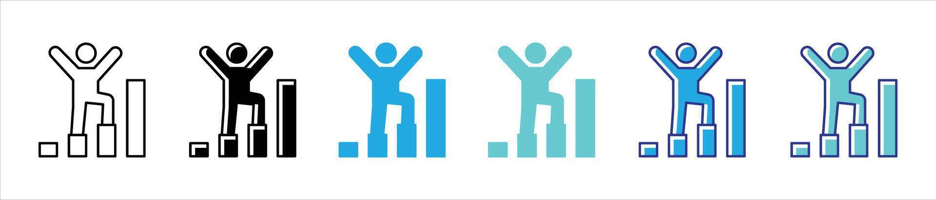 career icon set. containing dynamic icon series showcasing personal growth, achievement, and the journey toward success, progress thin line and color style icon symbol sign vector