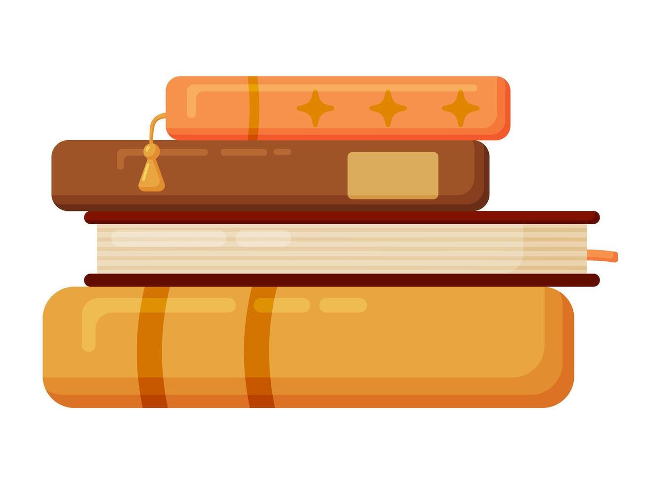 Autumn Stack of Books Flat Illustration vector