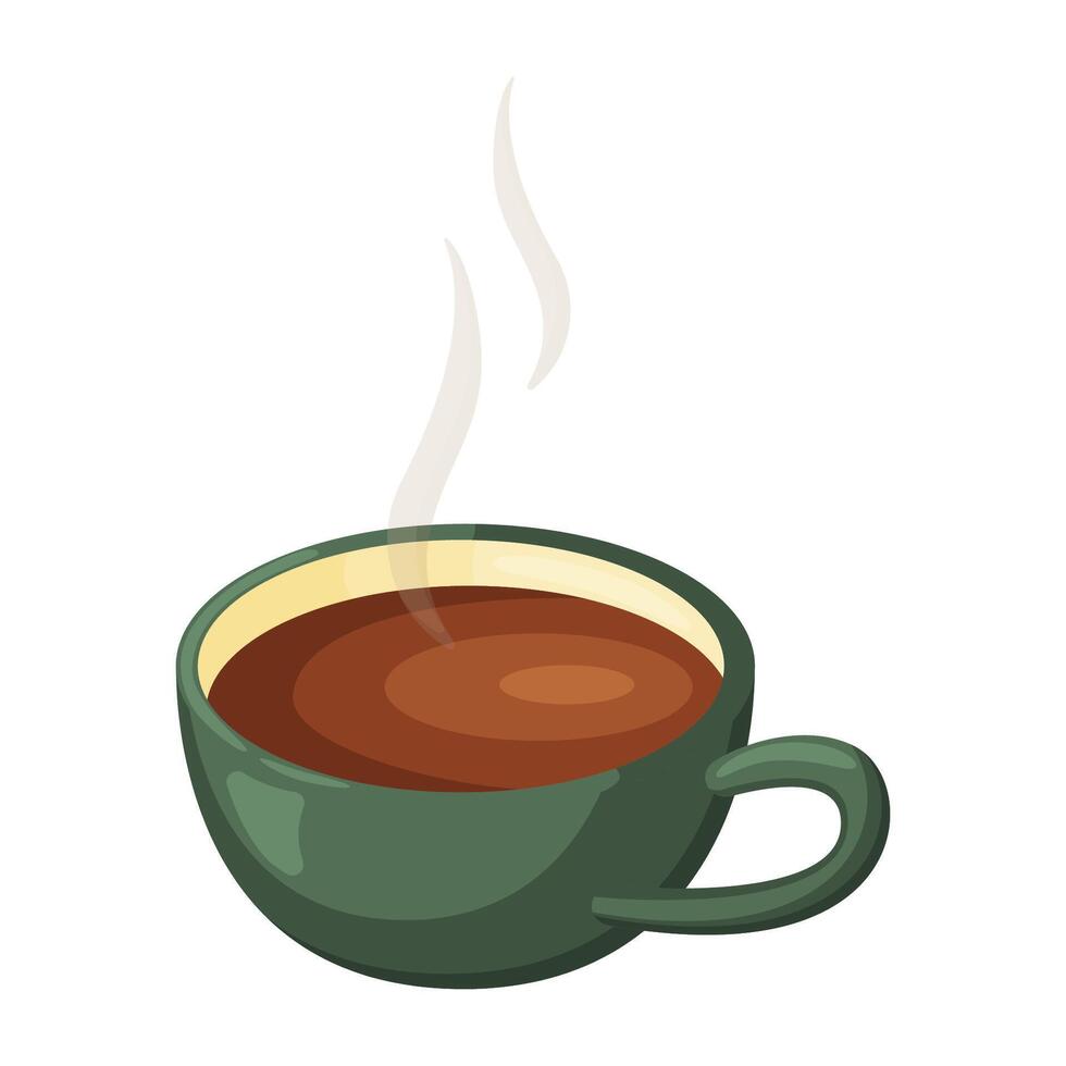 Steaming Hot Coffee Cup Flat vector