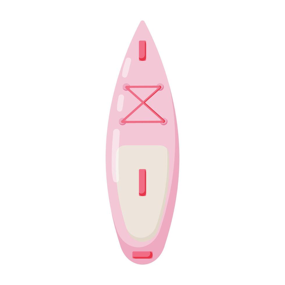Pink Stand Up Paddleboard Flat Illustration vector