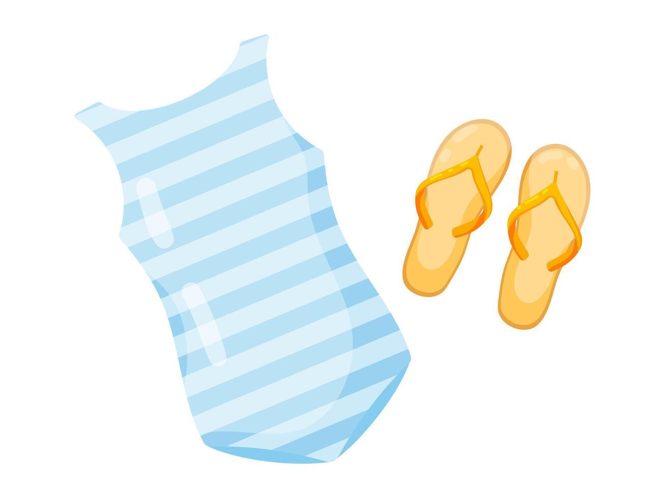 Swimsuit and Flip-Flops Illustration vector