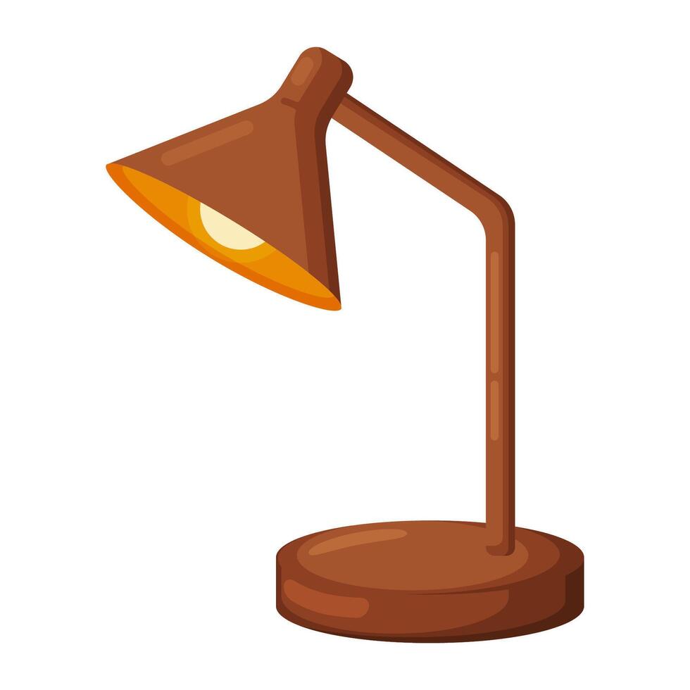 Classic Desk Lamp Flat Illustration vector