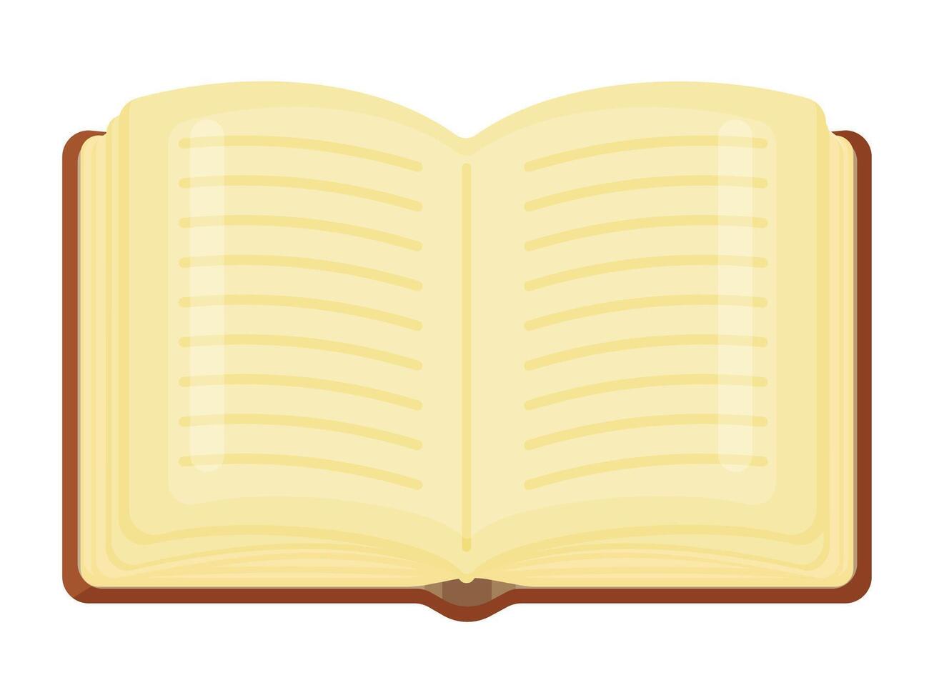 Open Book with Lined Pages Flat Illustration vector