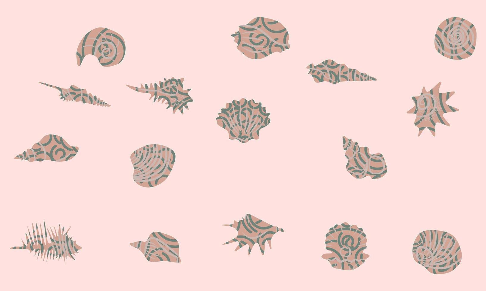 Seamless pattern with seashells vector