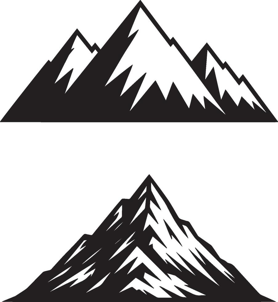 Sunset Behind Mountain Silhouette vector