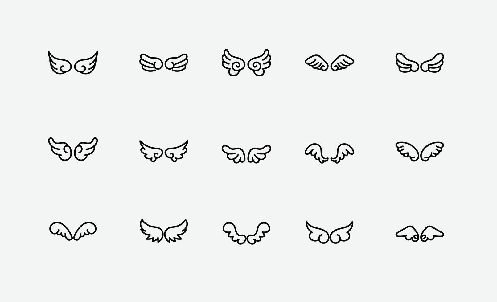 Hand Drawn Doodle Wings Shape Graphic Pack vector