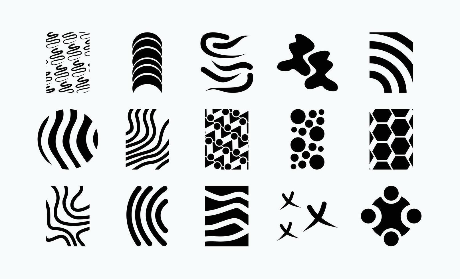Stylized Abstract Ink Pattern Shape Graphic Pack vector