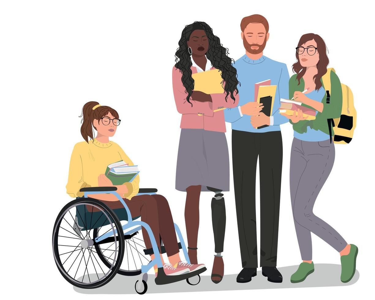 Diverse students in illustration vector