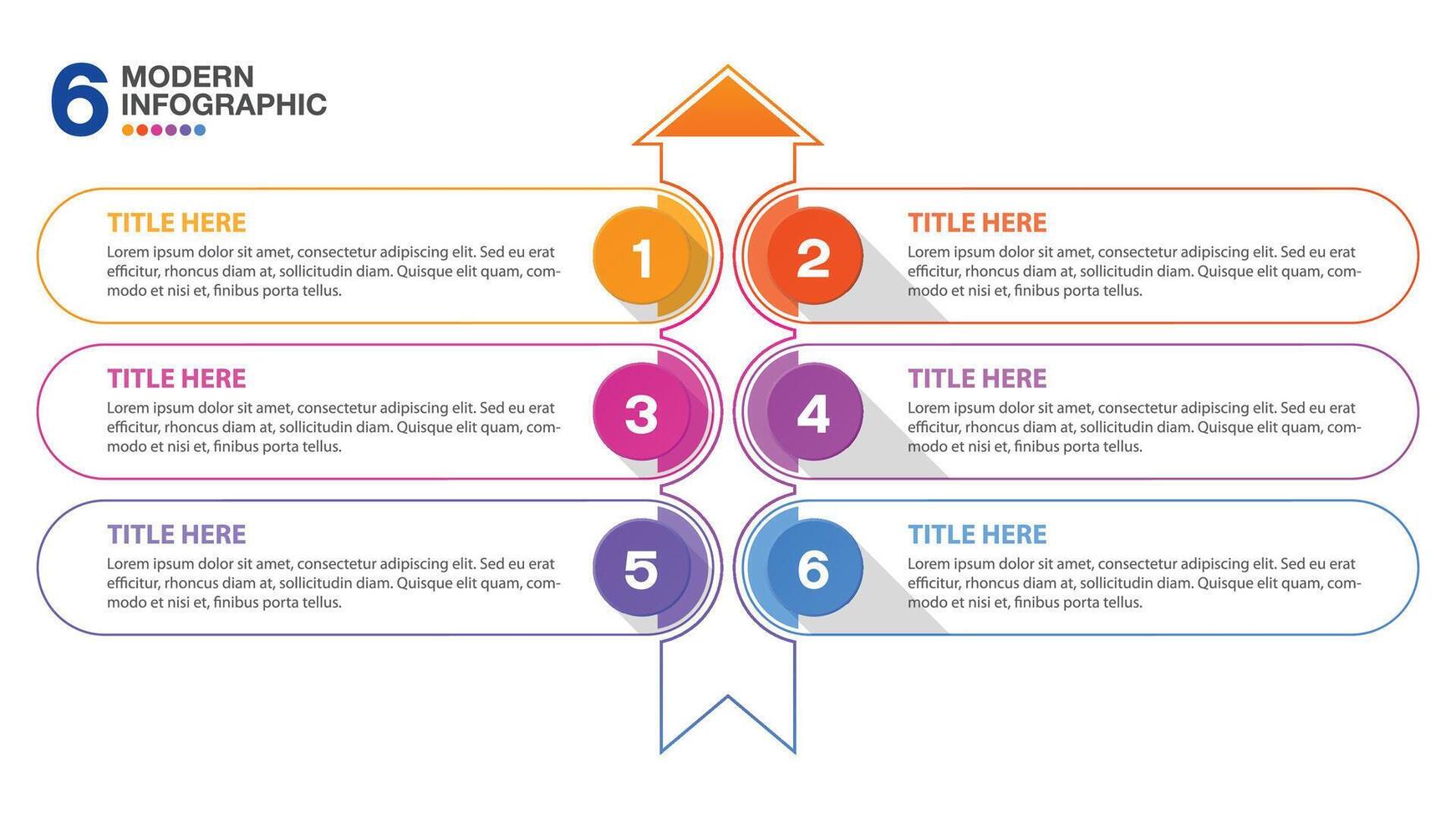 Six infographic for presentation. vector