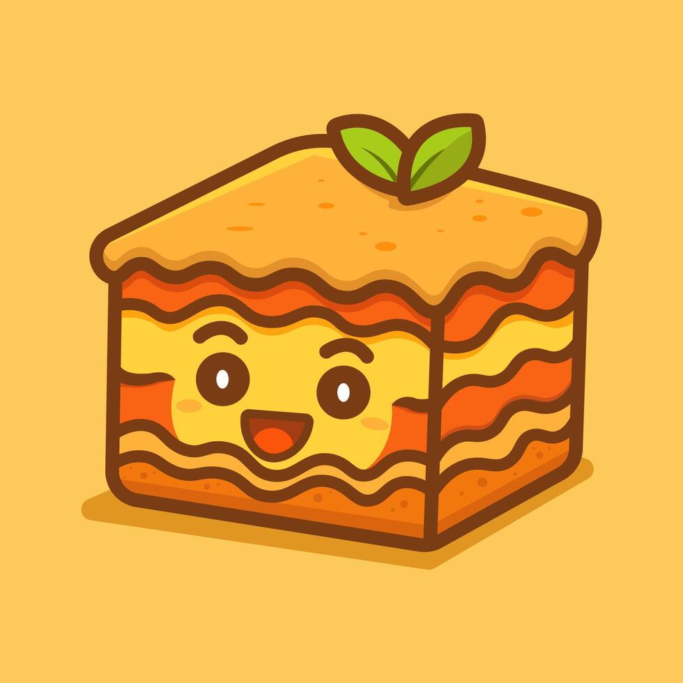 Happy lasagna day. Delicious lasagna vector
