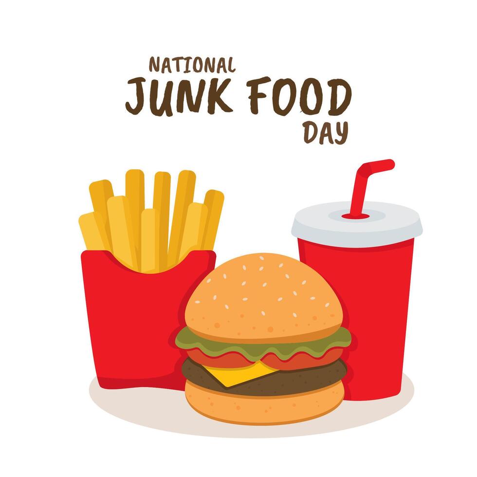 National junk food day. flat design. flyer design vector