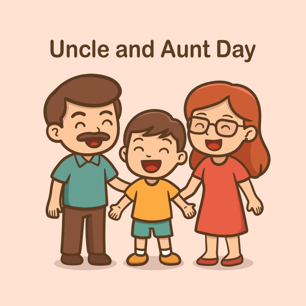 national uncle and aunt day. Smiling for Uncle and Aunt Day Celebration vector