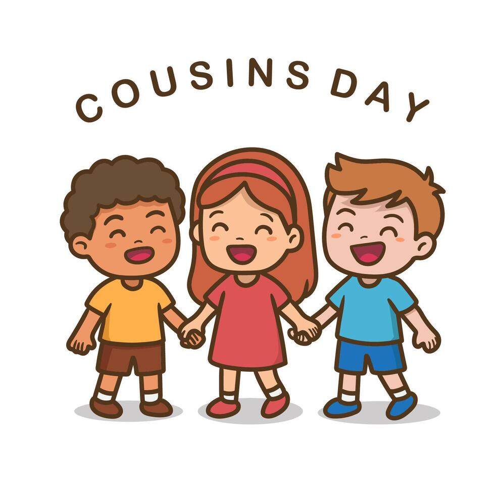 A cartoon illustration of cousins day celebration vector