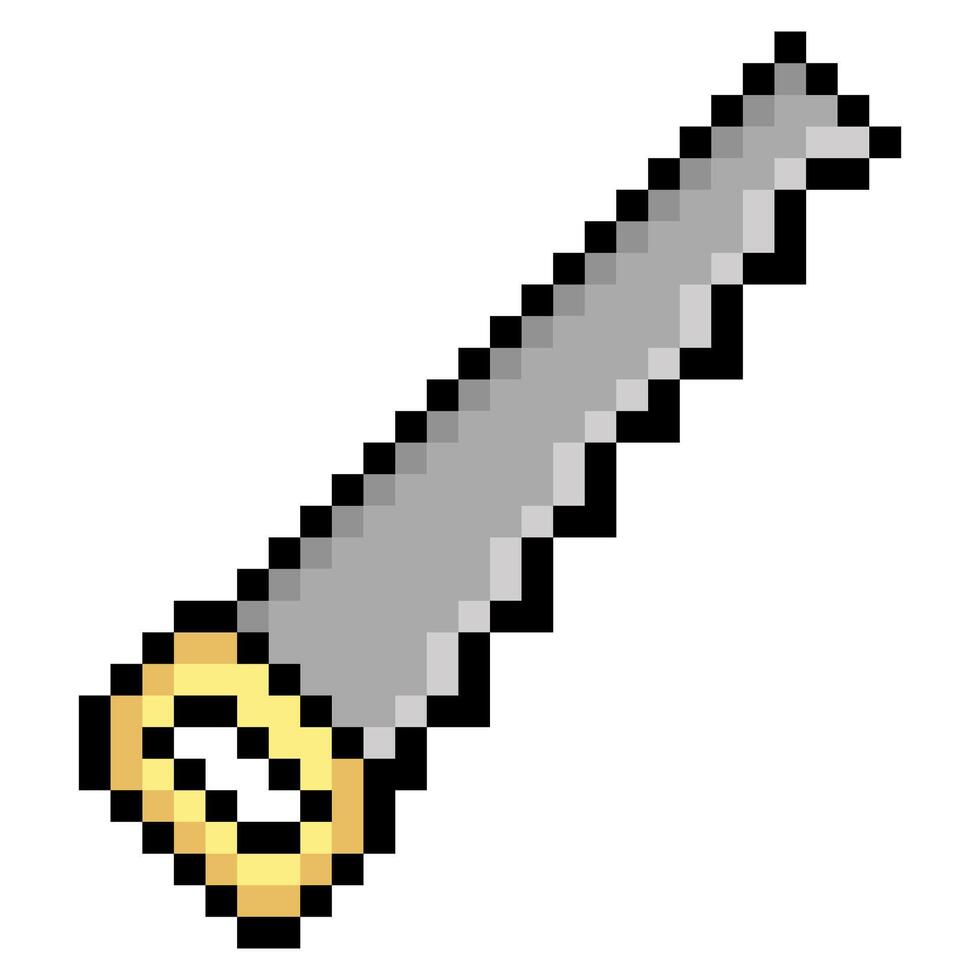 Wood saw in pixel art vector