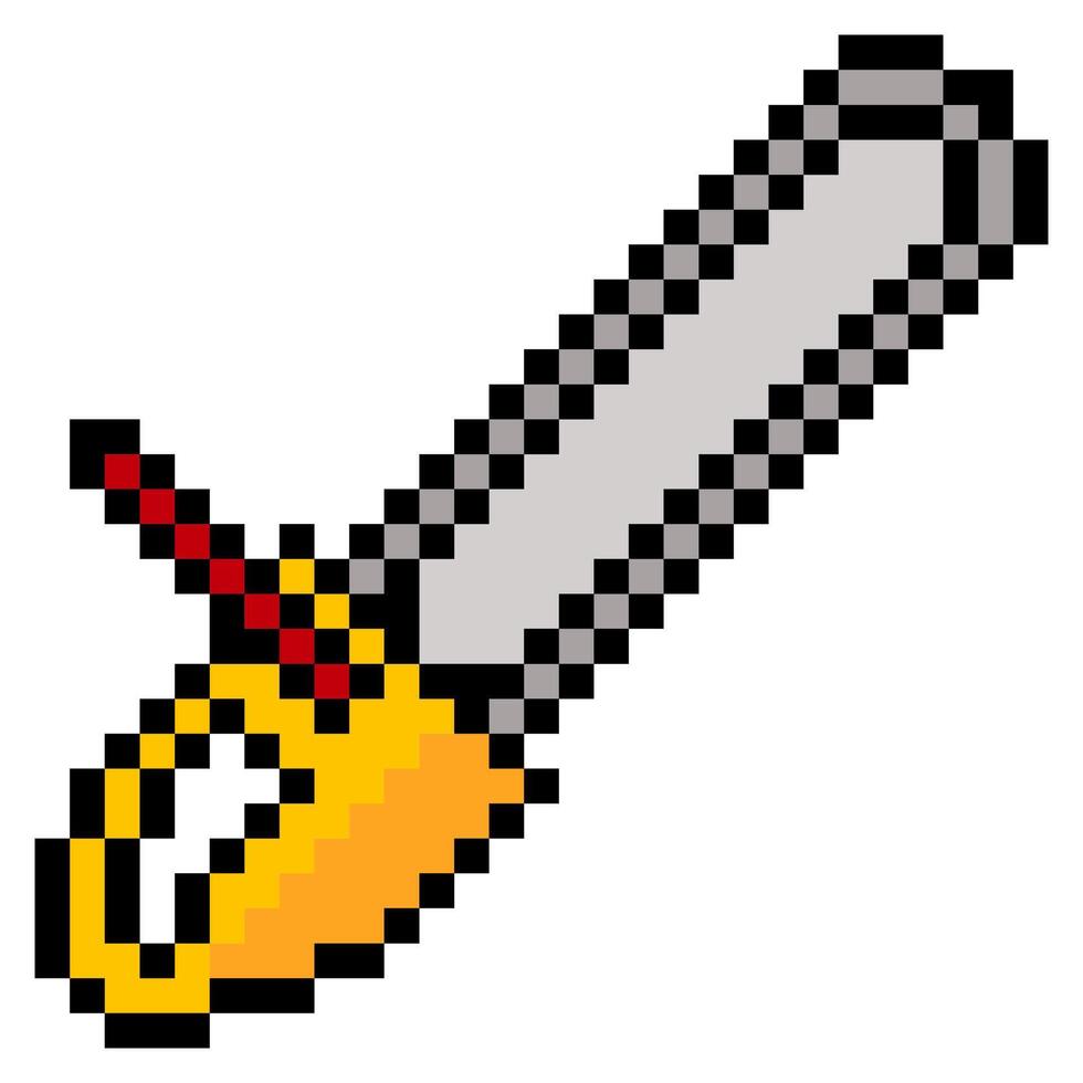 Chainsaw in pixel art isolated on white background vector