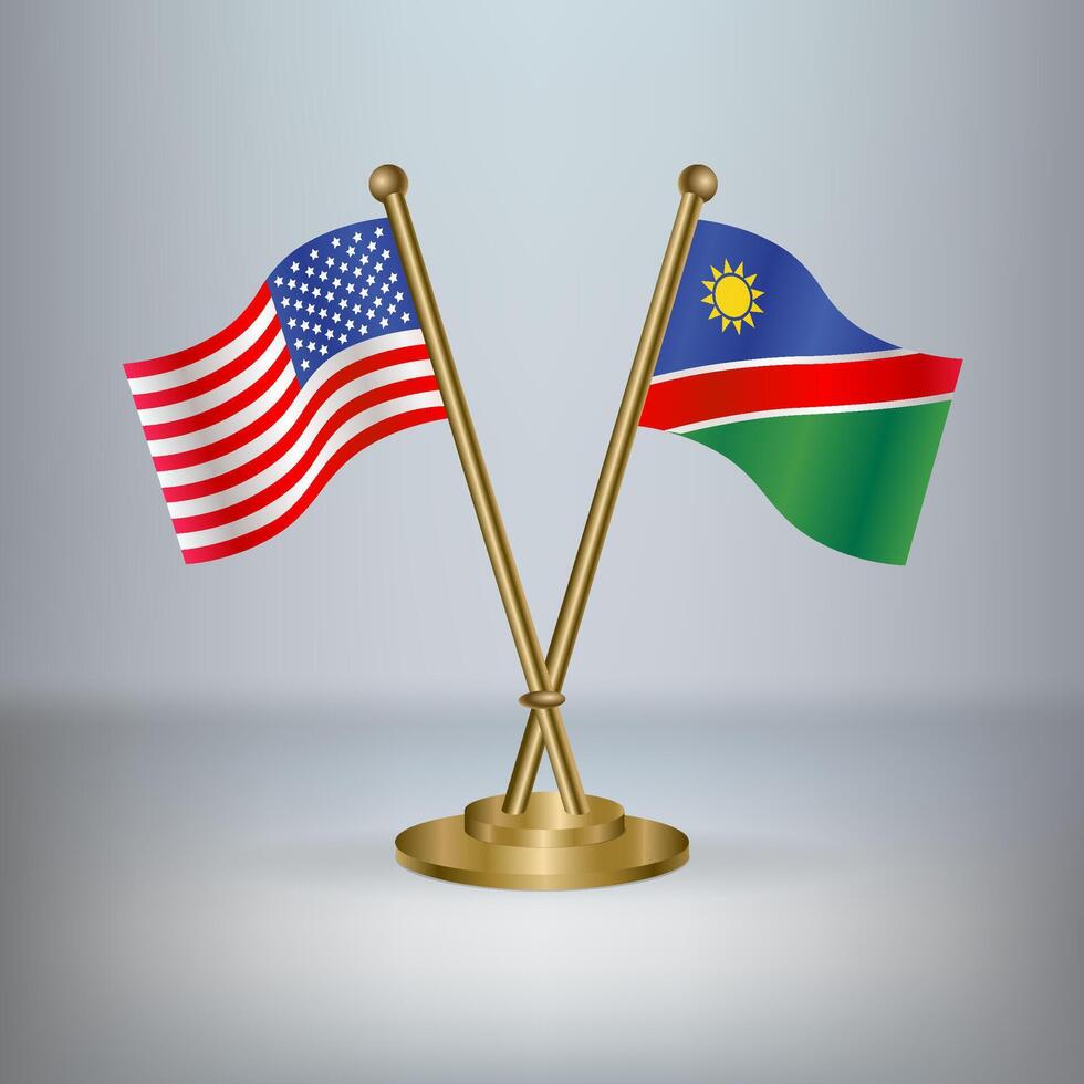 USA and Namibia table flag relation, with gradient background vector