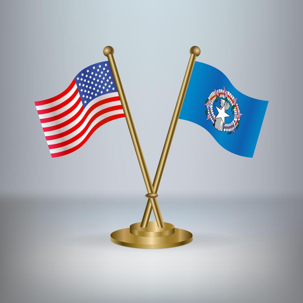 USA and Northern Marianas table flag relation, with gradient background vector