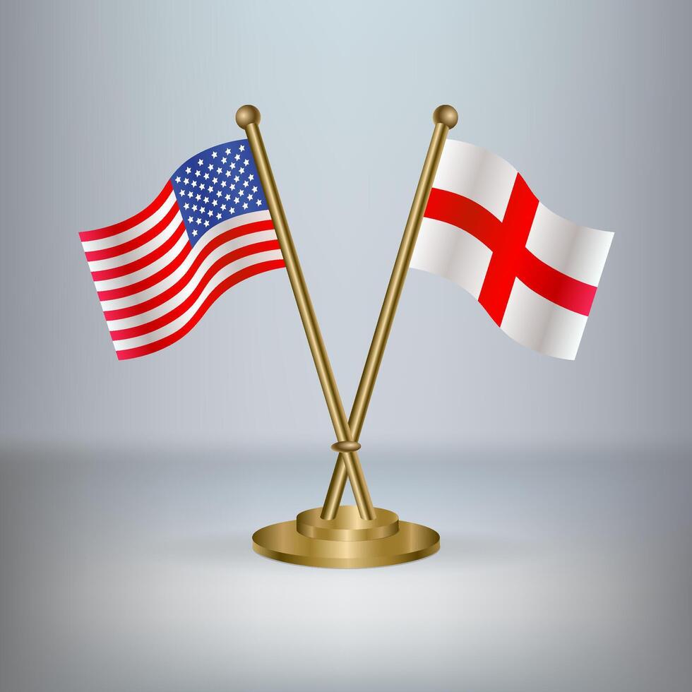 USA and England table flag relation, with gradient background vector