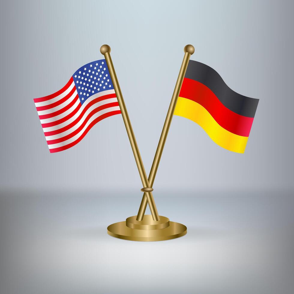 USA and Germany table flag relation, with gradient background vector