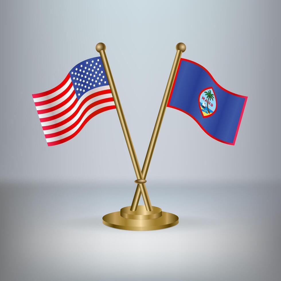 USA and Guam table flag relation, with gradient background vector