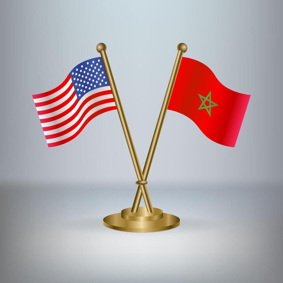 USA and Monaco table flag relation, with gradient background. vector