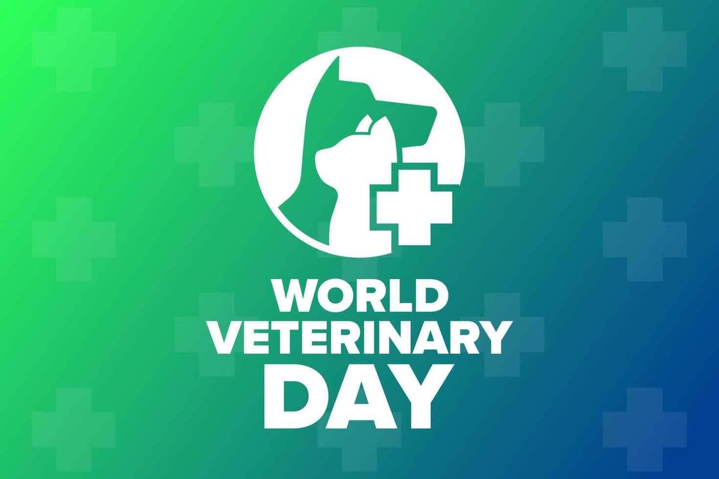 World Veterinary Day. Holiday concept. Template for background, banner, card, poster with text, EPS10 illustration. vector