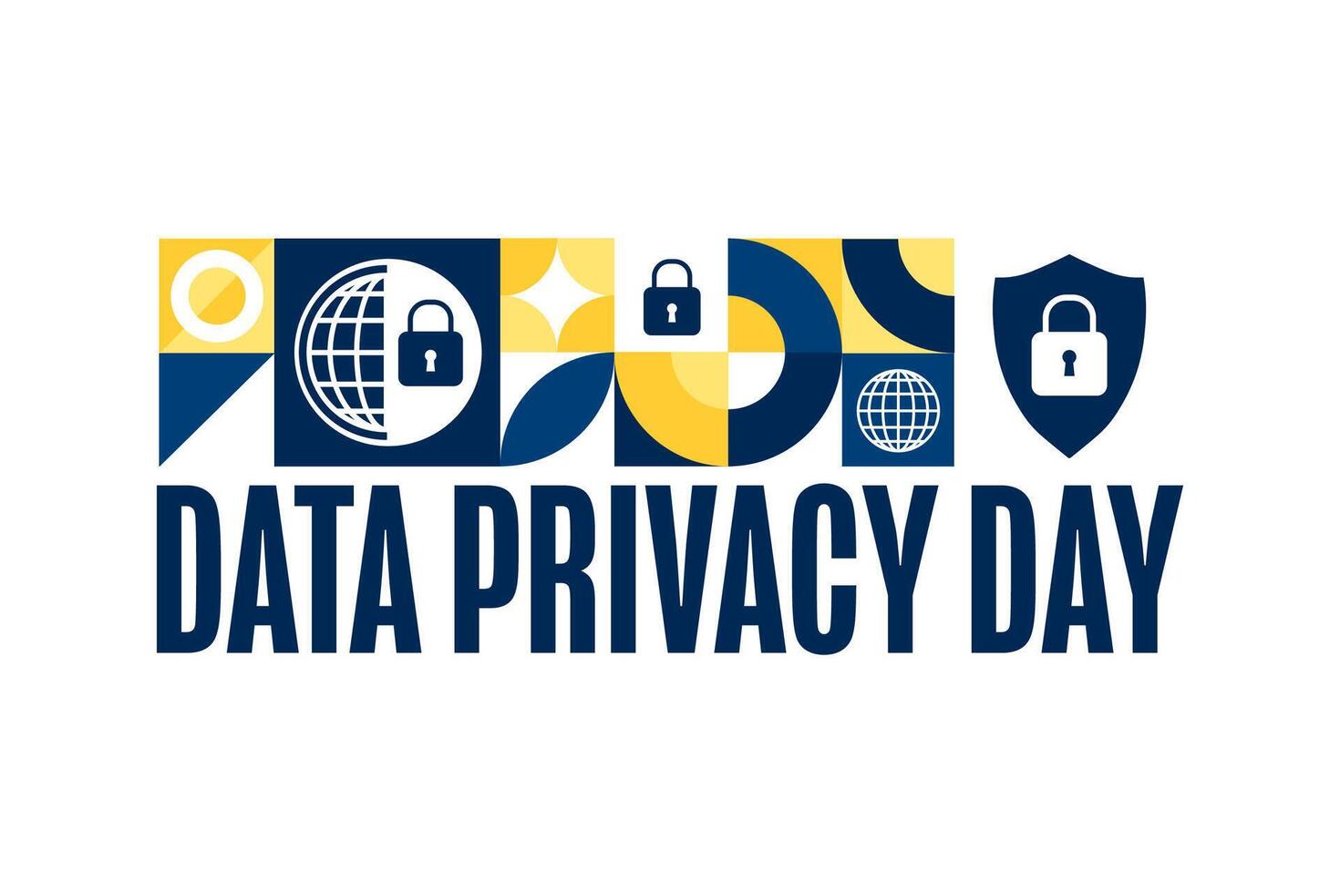 Data Privacy Day. January 28. Holiday concept. Template for background, banner, card, poster with text, EPS10 illustration. vector