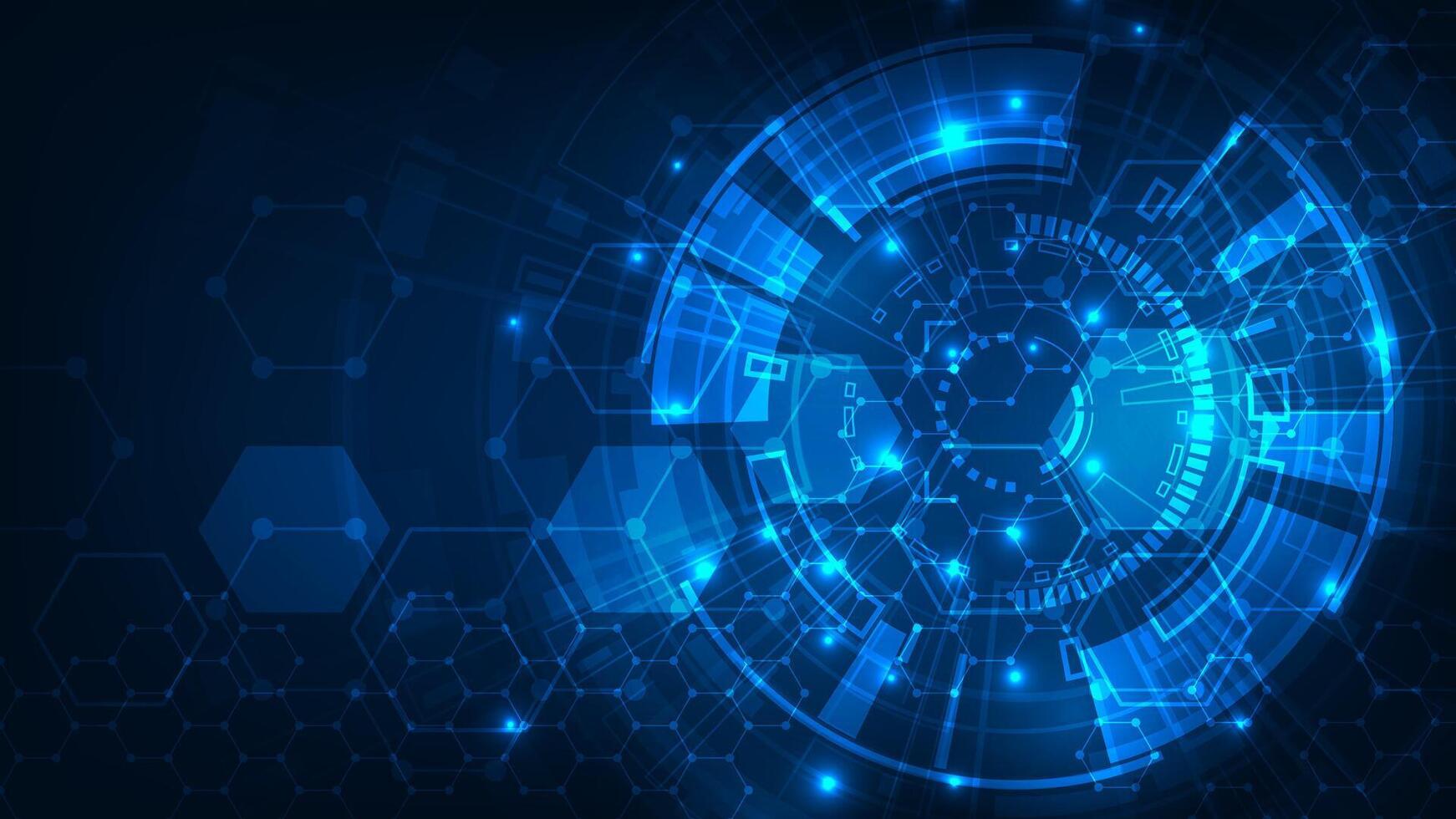 Futuristic blue hexagonal technology background vector